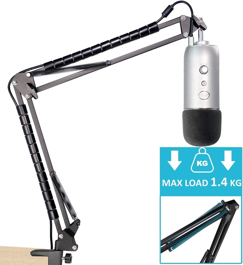 SUNMON Blue Yeti Microphone Boom Arm Stand with Pop Filter, Compatible with Blue Yeti Mic - Image 2